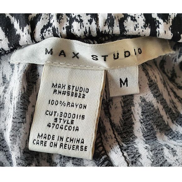 MAX STUDIO NEW Bohemian Drawstring Flowing Wide Leg Pant M - Picture 5 of 11